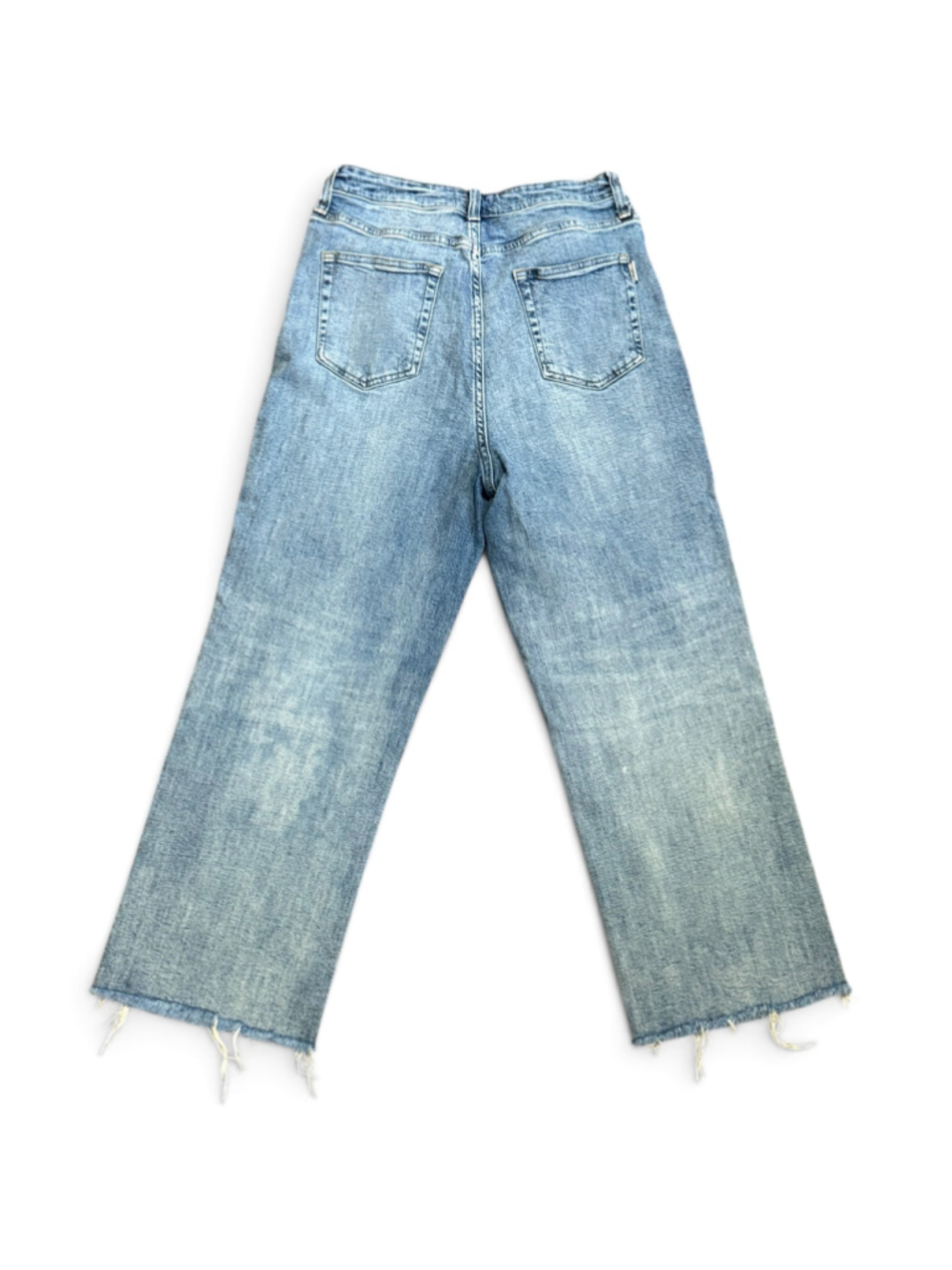 Oliver Logan Women’s High-Rise Wide-Leg Crop Raw Hem Light Wash Size 31 - Picture 2 of 9